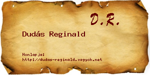 Dudás Reginald névjegykártya
